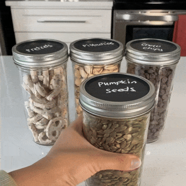 Chalkboard Top Mason Jar Lids (Regular - 12 set)